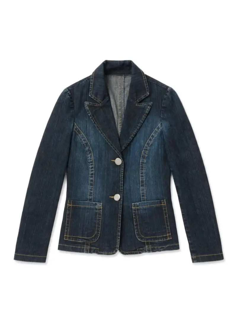 Chaqueta de mezclilla azul con botones