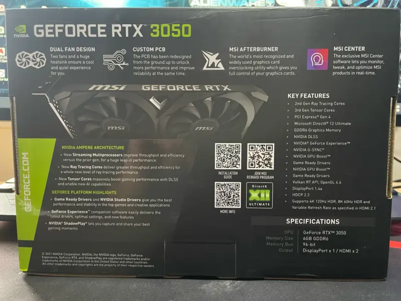 Tarjeta Gráfica MSI GeForce RTX 3050 Ventus 2X 6GB - 2