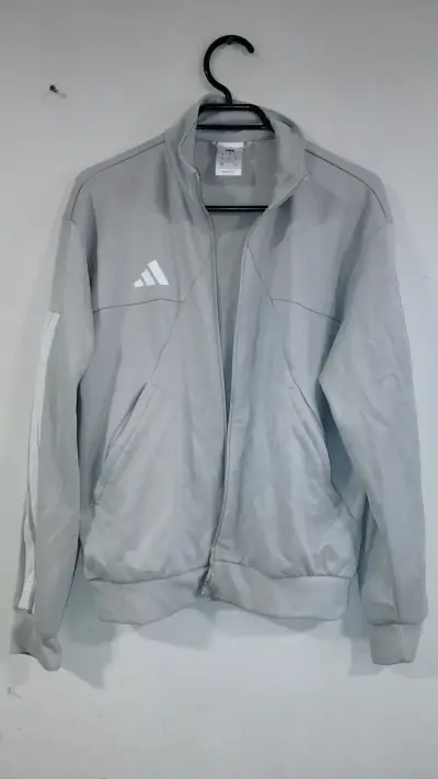 Chaqueta deportiva gris Adidas para hombre - miniatura 1