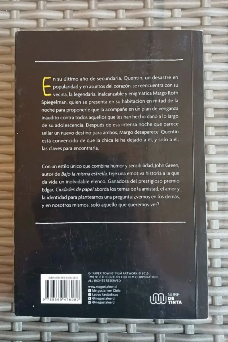 Libro Ciudades de Papel de John Green - 2