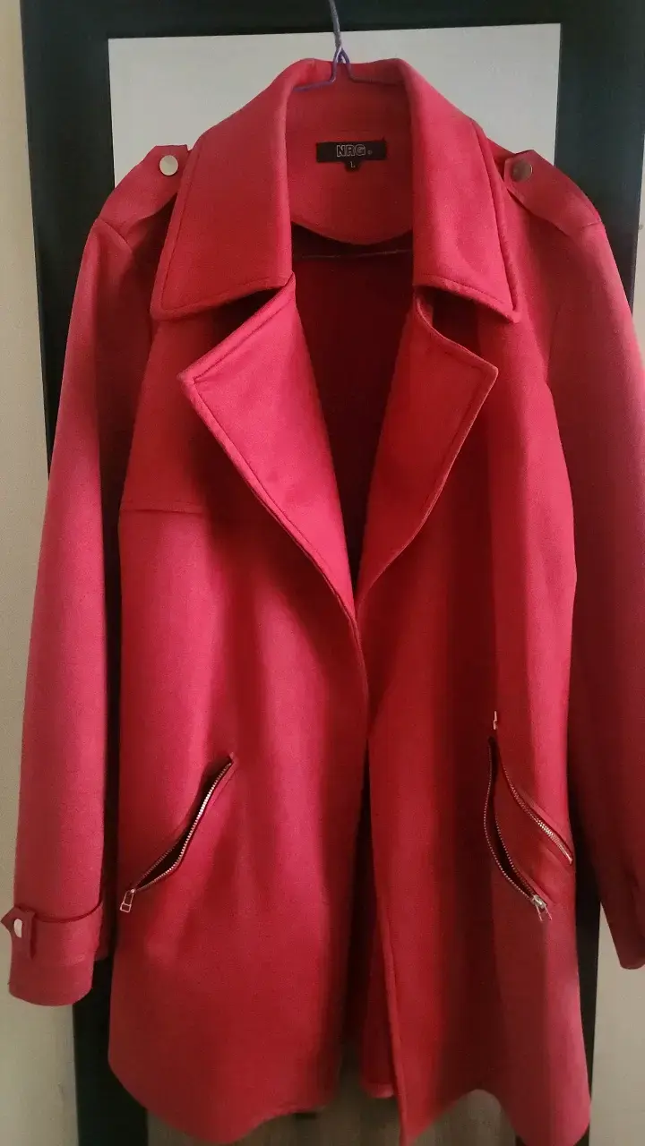 Abrigo rojo para mujer talla L - 1