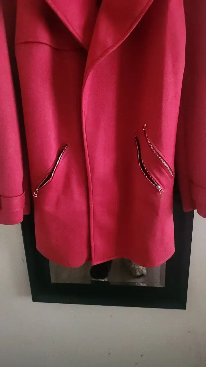 Abrigo rojo para mujer talla L - 2
