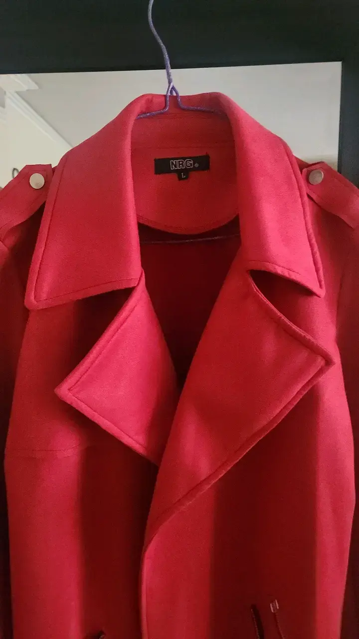 Abrigo rojo para mujer talla L - 3