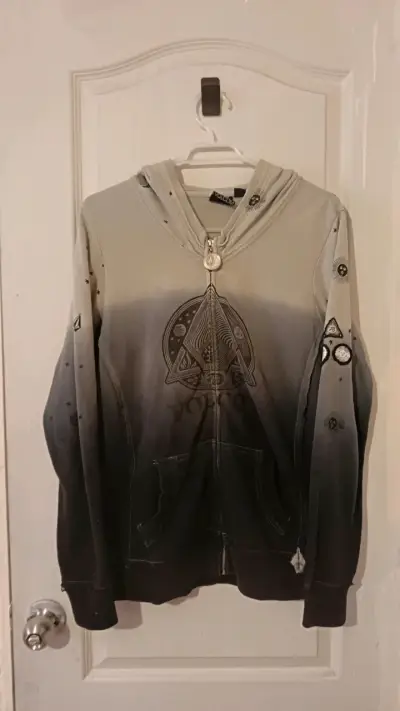 Polerón Volcom gris y negro distressed - miniatura 1