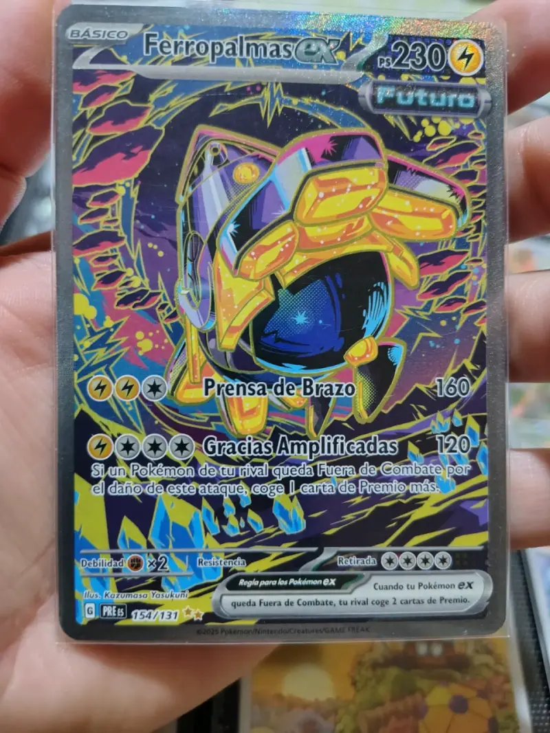 Carta Pokémon Ferropalmas EX holográfica