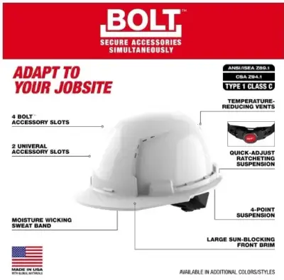 Casco de seguridad BOLT con ventilación y ajuste rápido - miniatura 1
