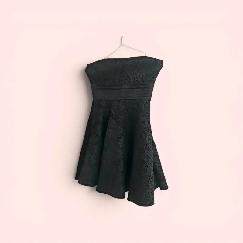 Vestido strapless negro elegante talla S