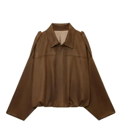 Chaqueta Oversize Marrón de Moda - miniatura 1