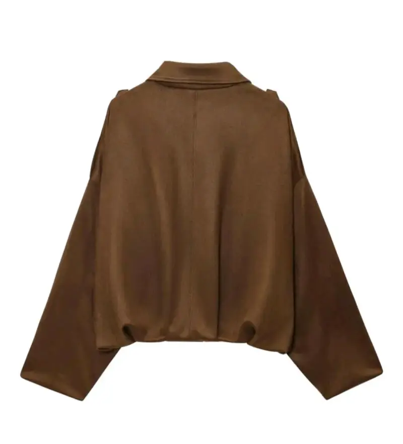 Chaqueta Oversize Marrón de Moda - 2