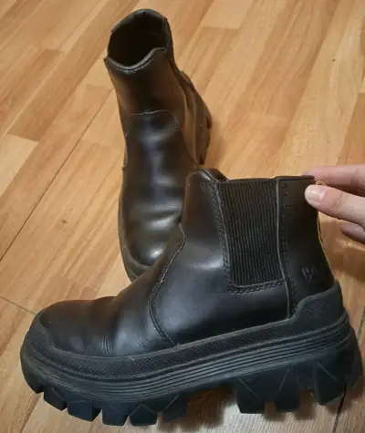 Botines de cuero negro Caterpillar - miniatura 3