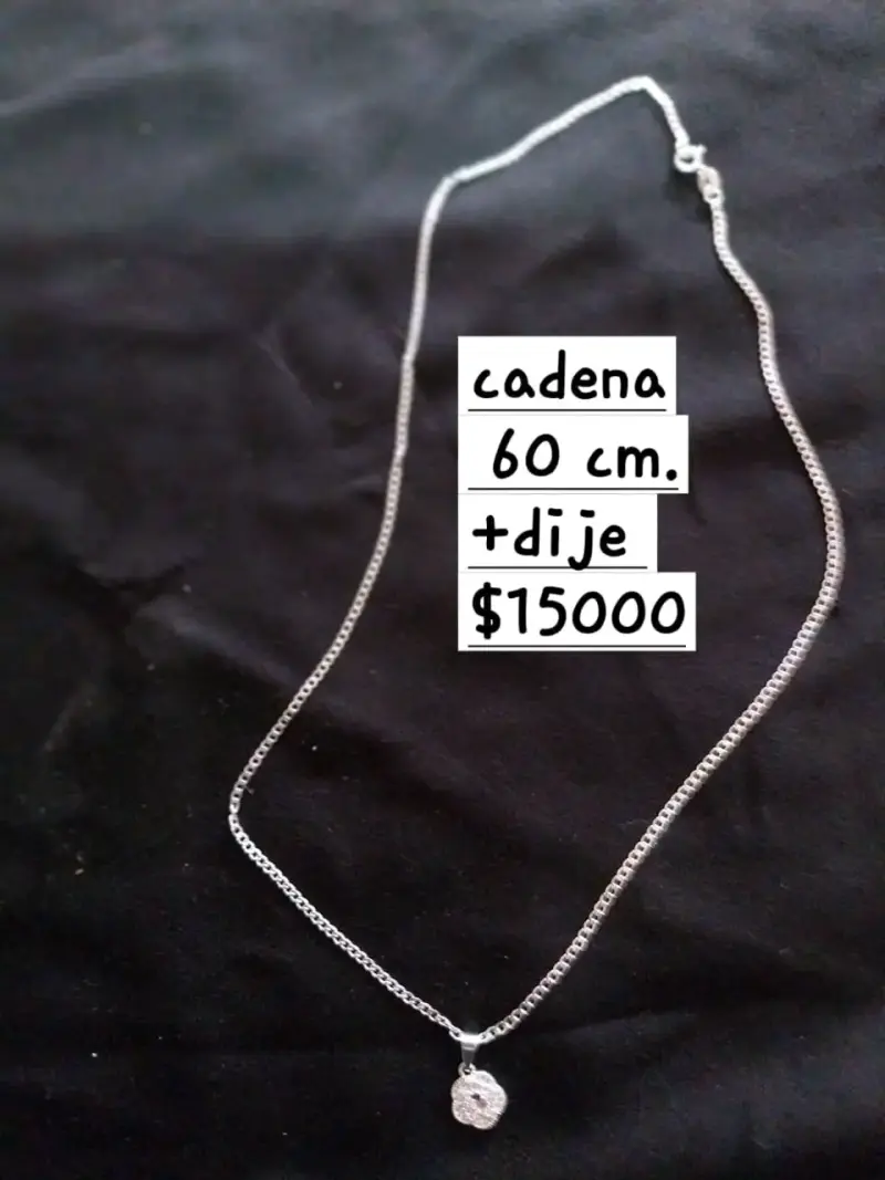 Cadena de plata 60 cm con dije