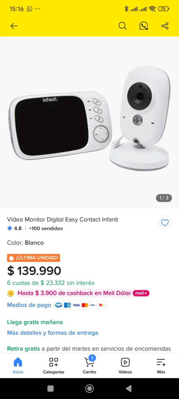 Monitor para Bebé Infanti VB603 - 6