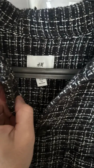Chaqueta de tweed negra H&M para hombre - miniatura 3
