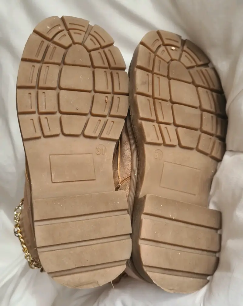 Botines de niña rosa dorado. Talla 31. - 4