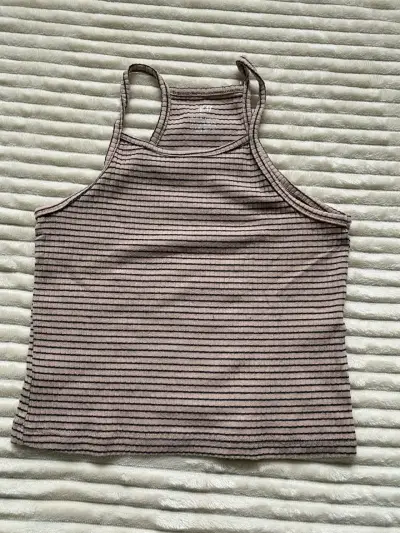 Top de tirantes H&M a rayas marrón - miniatura 1