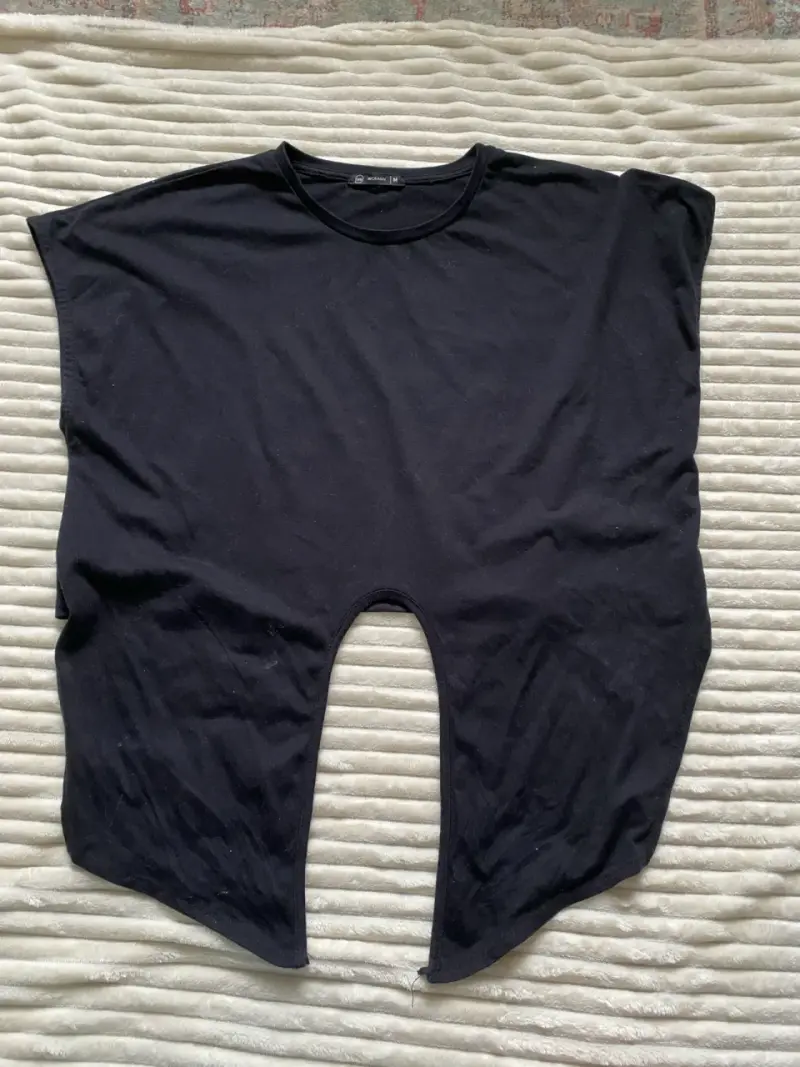 Polera negra con nudo para mujer talla M - 2
