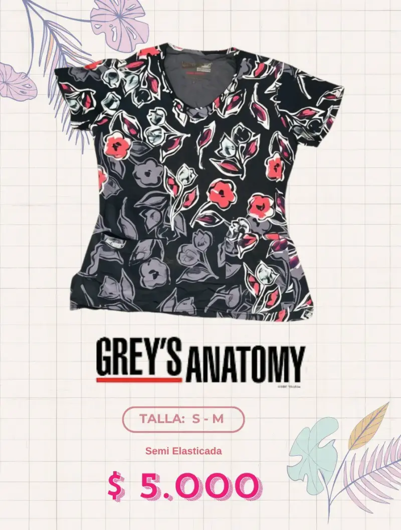 Polera estampada Grey's Anatomy floral