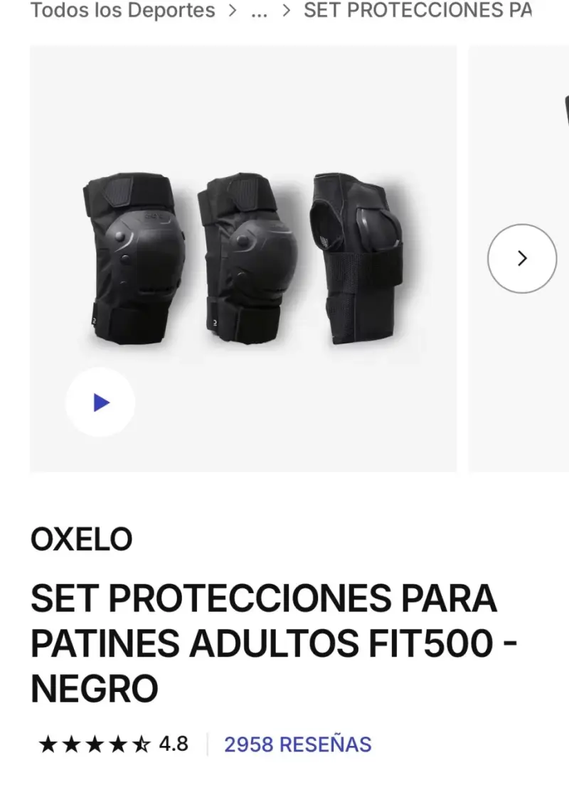Set de protecciones para patines Oxelo Fit500 negro - 1