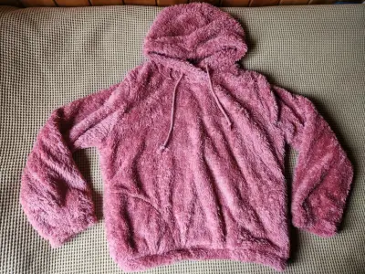 Polerón de felpa rosado con capucha - miniatura 1