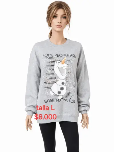 Polerón gris con diseño Olaf talla L - miniatura 1