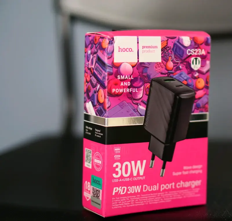 Cargador Hoco 30W Dual USB-A y USB-C - 1