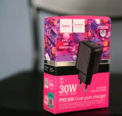Cargador Hoco 30W Dual USB-A y USB-C - miniatura 1