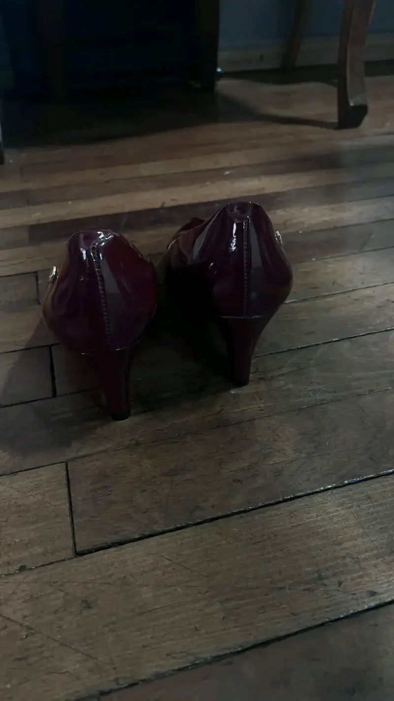 Zapatos de tacón burdeos para mujer - 3