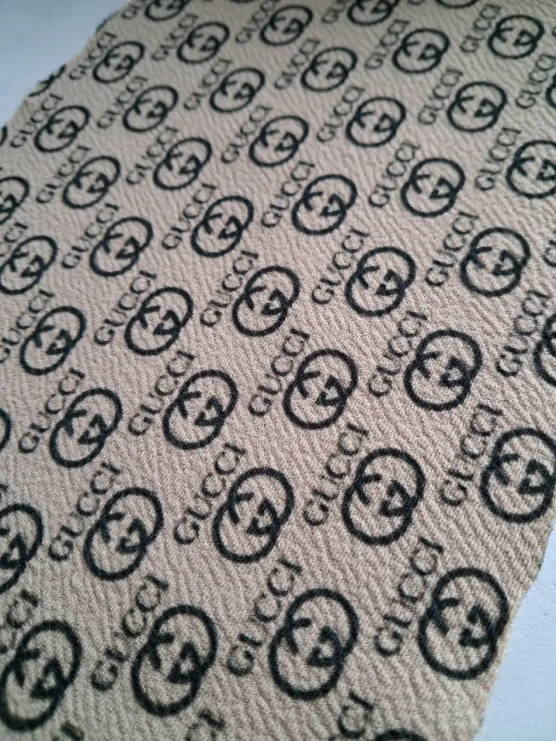 Tela estampada Gucci beige y negro - 1