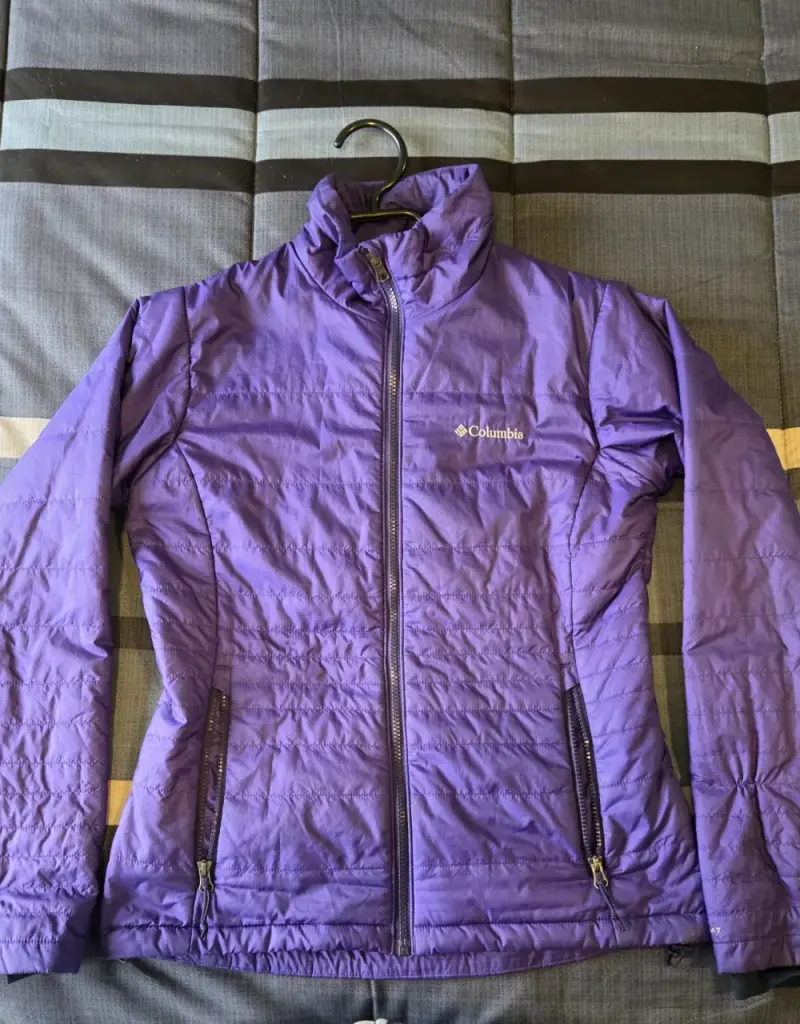 Chaqueta Columbia morada con tecnología Omni-Heat - 1