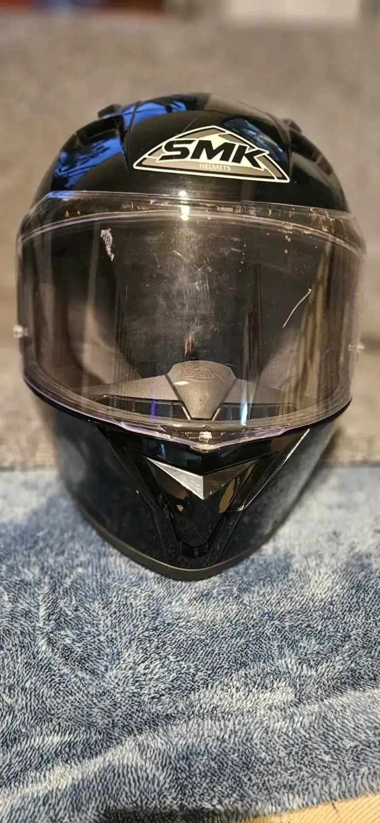 Casco de moto SMK negro con visor - 2