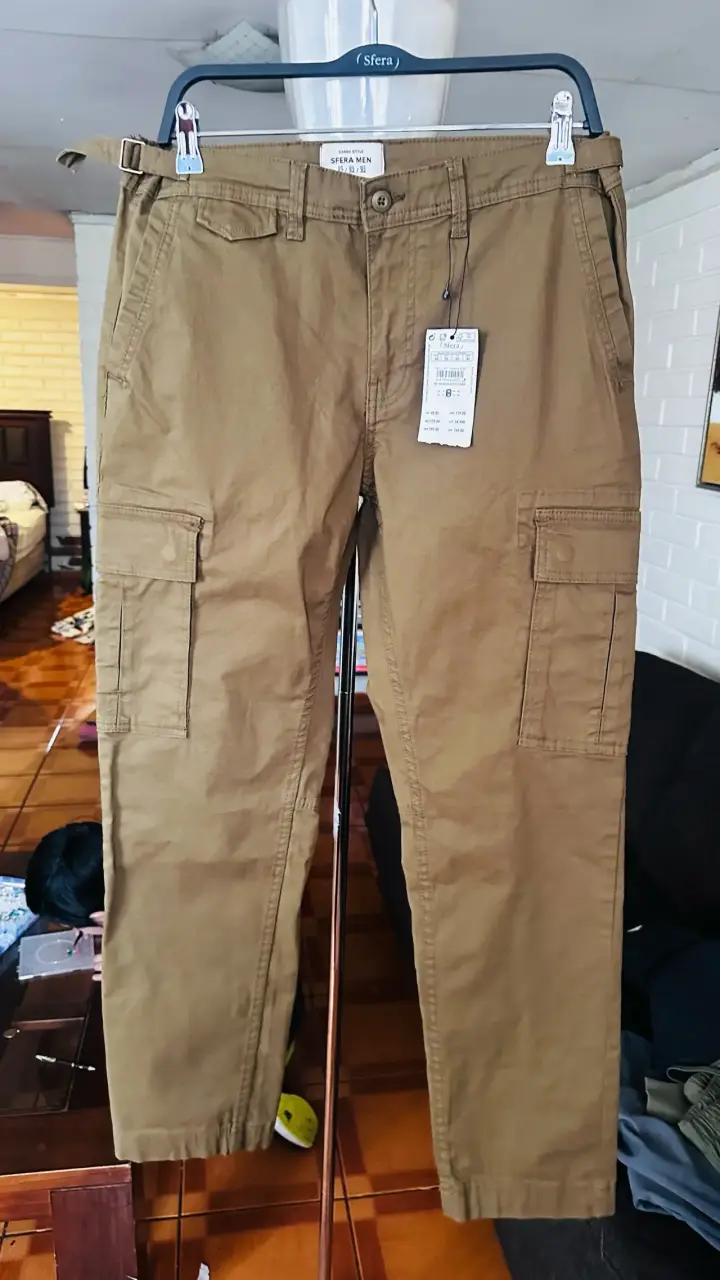 Pantalones cargo verde oliva para hombre - 3