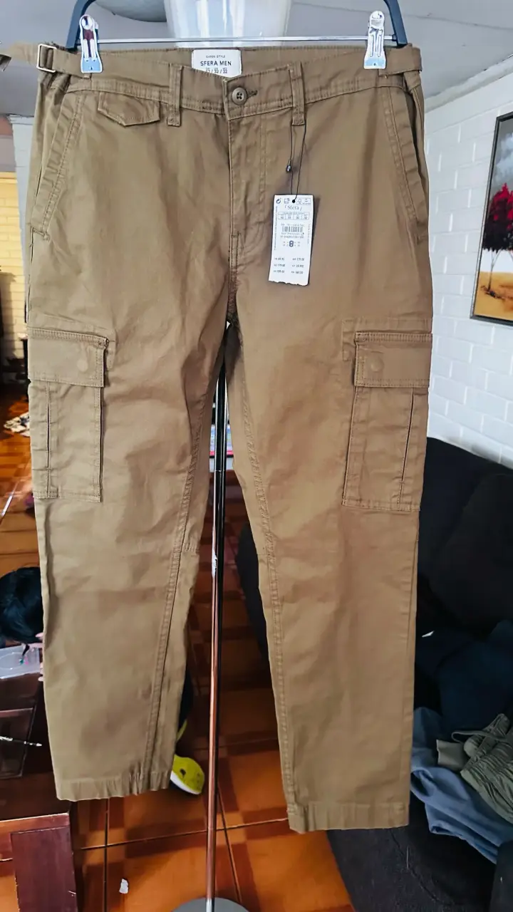 Pantalones cargo verde oliva para hombre - 4