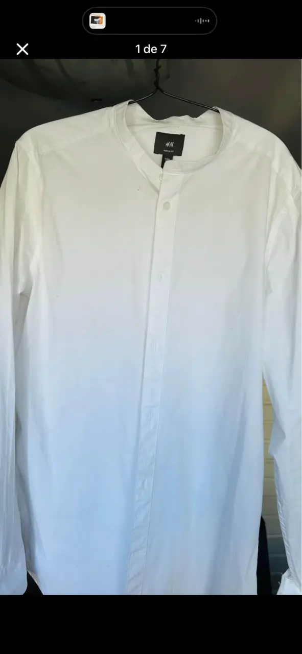 Camisa Blanca H&M Muscle Fit Hombre - 4