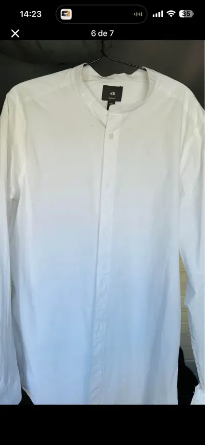 Camisa Blanca H&M Muscle Fit Hombre - miniatura 6