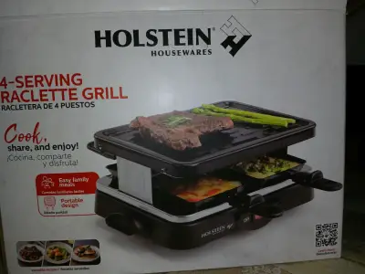 Raclettera Holstein de 4 Puestos con Diseño Portátil - miniatura 1