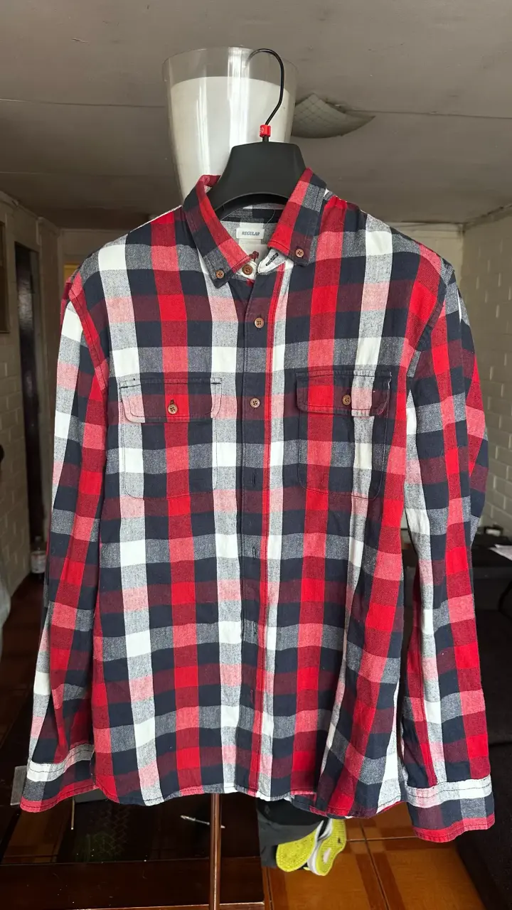 Camisa a cuadros roja y azul Robert Lewis - 2