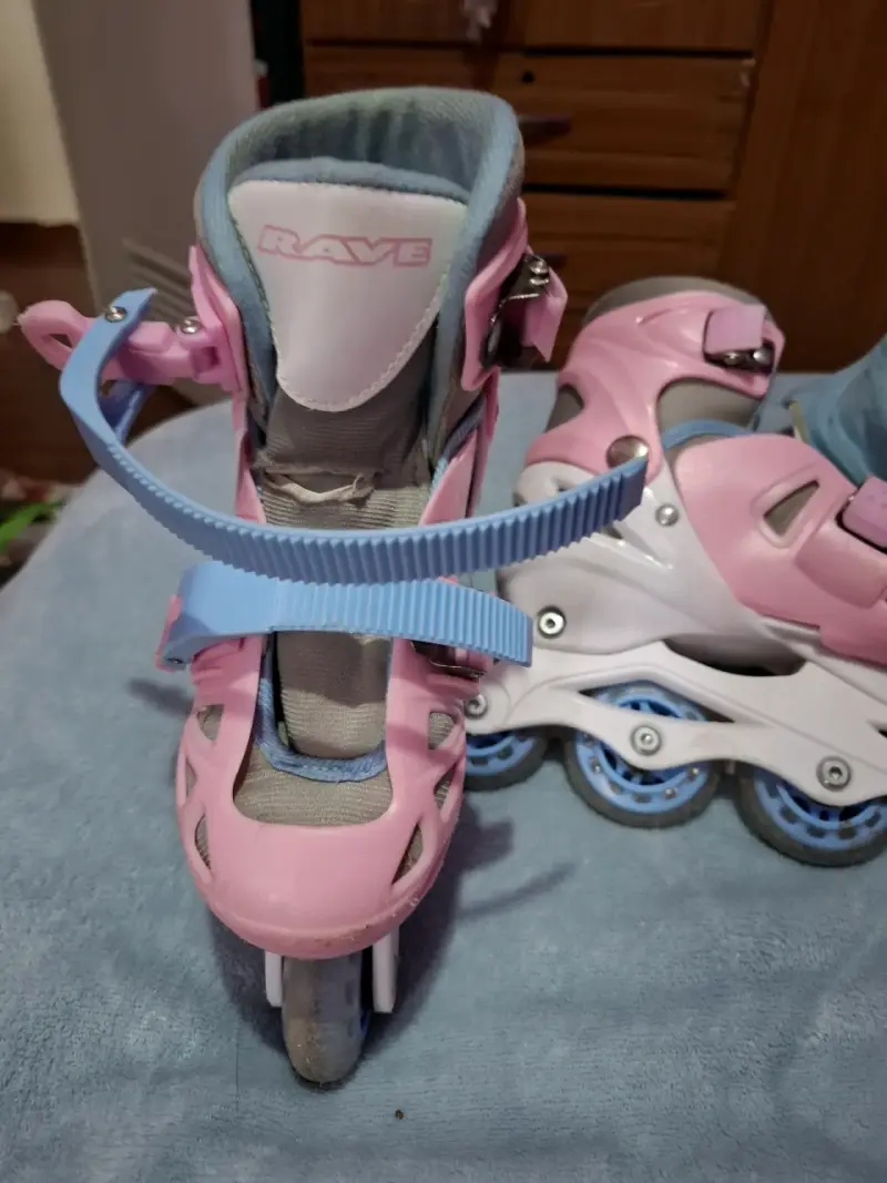 Patines en línea para niños color rosa y azul - 1
