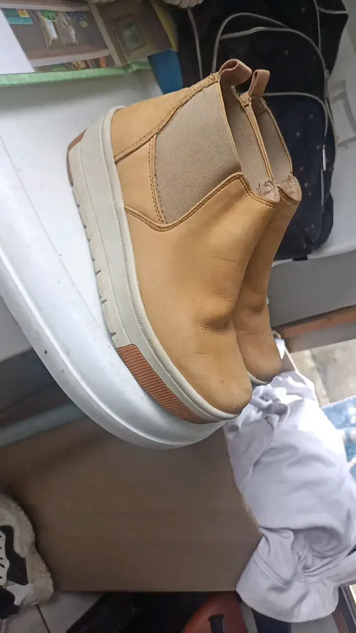 Botines de cuero beige CAT para hombre - 3