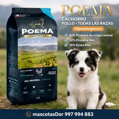 Alimento Super Premium Cachorros Poema Pollo 12kg - miniatura 1