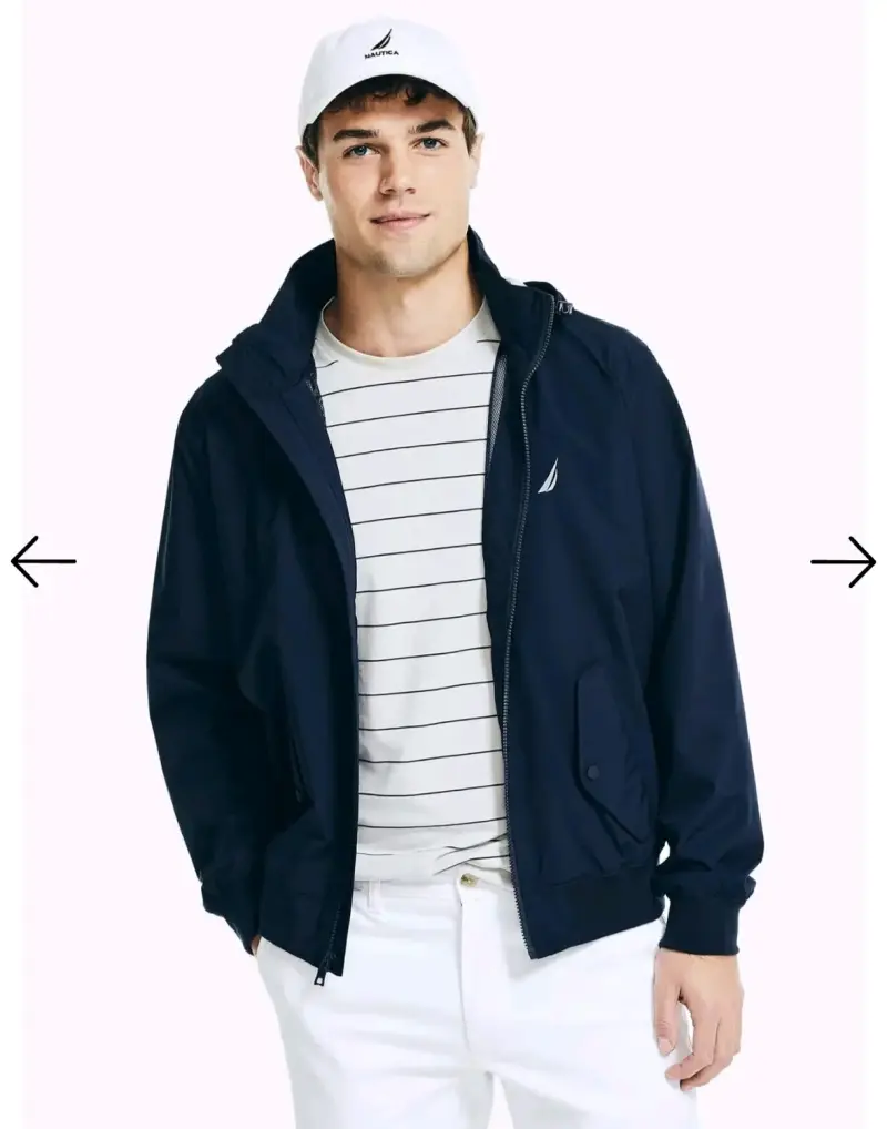 Chaqueta cortaviento azul marino para hombre Nauti