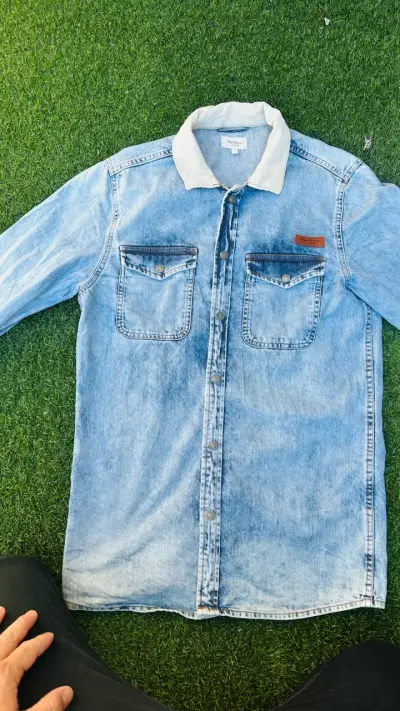 Chaqueta de mezclilla Pepe Jeans azul claro - miniatura 1