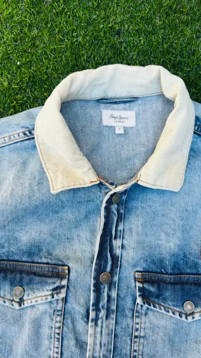 Chaqueta de mezclilla Pepe Jeans azul claro - miniatura 2