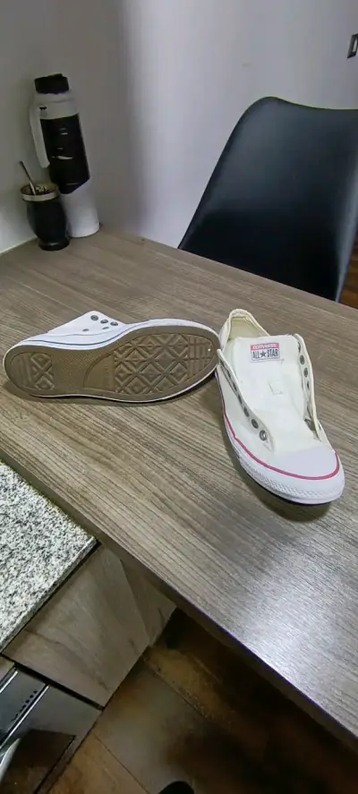 Zapatillas Converse All Star blancas sin cordones - miniatura 3