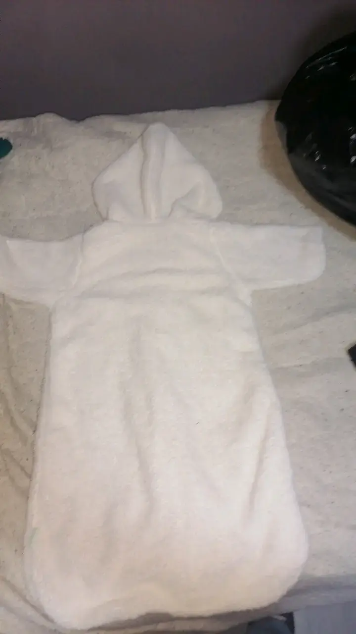 Saco de dormir para bebé blanco con capucha - 4