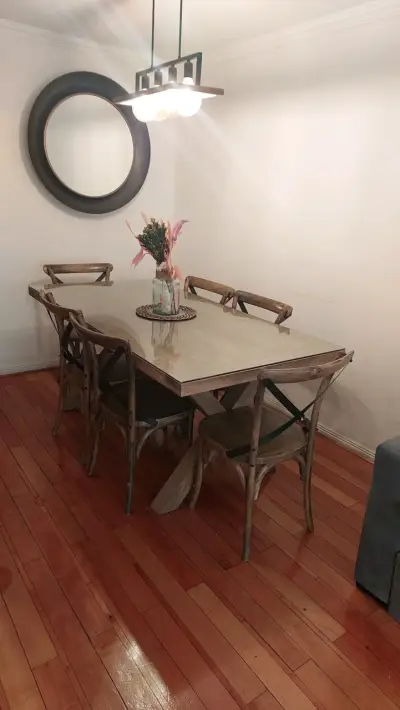 Juego de comedor de madera 6 sillas - miniatura 1