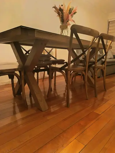 Juego de comedor de madera 6 sillas - miniatura 2