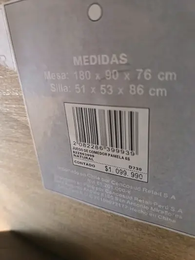Juego de comedor de madera 6 sillas - miniatura 4