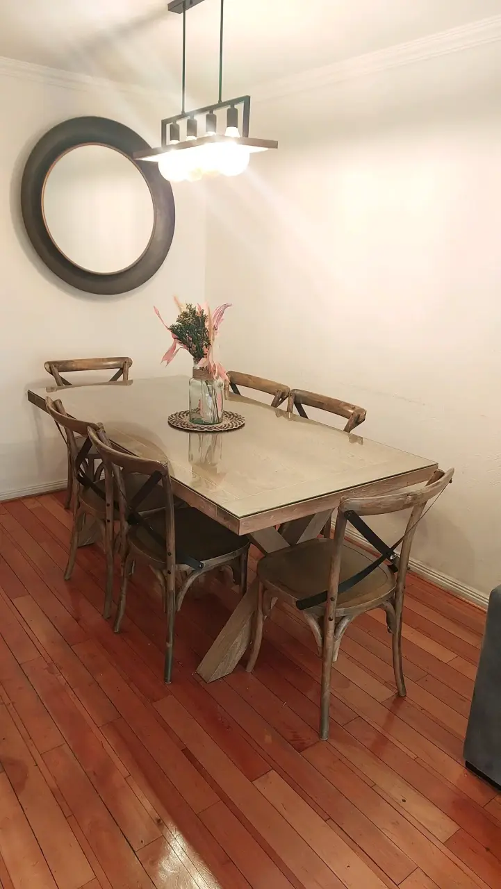 Juego de comedor de madera 6 sillas - 6