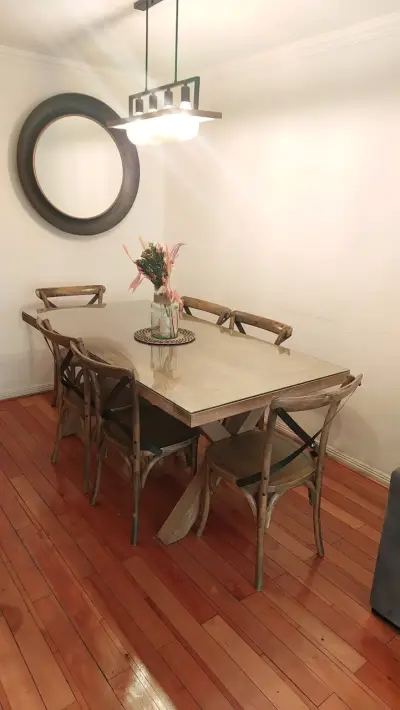 Juego de comedor de madera 6 sillas - miniatura 6
