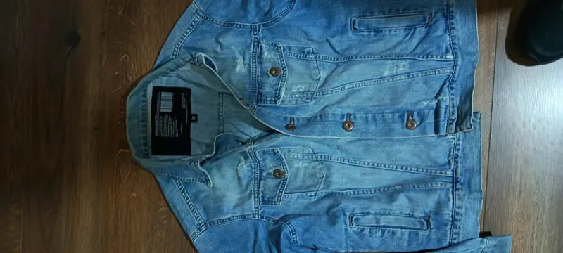 Chaqueta de mezclilla azul para hombre - 1